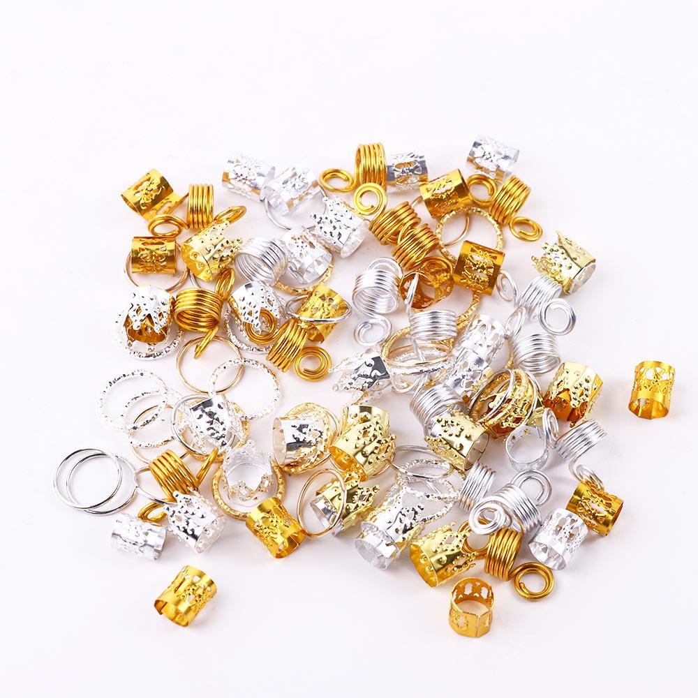 Pcs Silver Gold Jewelry Hair Rings Charms Hair Decorations Hair Braid African Dreadlocks Hair Cuffs