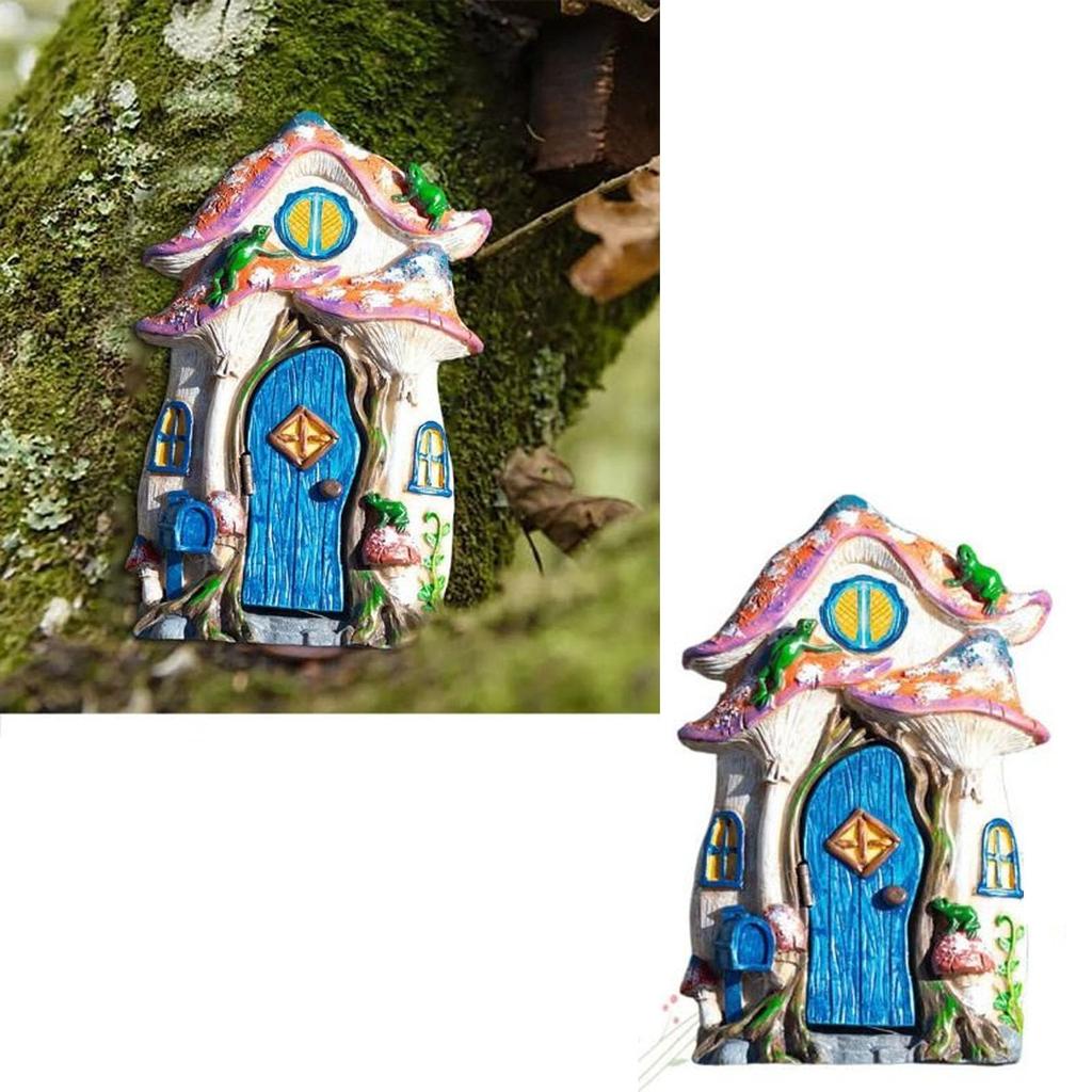 EZBUYGO Miniature Fairy Garden Door Figurine, DIY Landscape Decoration, Succulent Ornament for Indoor and Outdoor Use, 10cm Fairy Door Figurine,