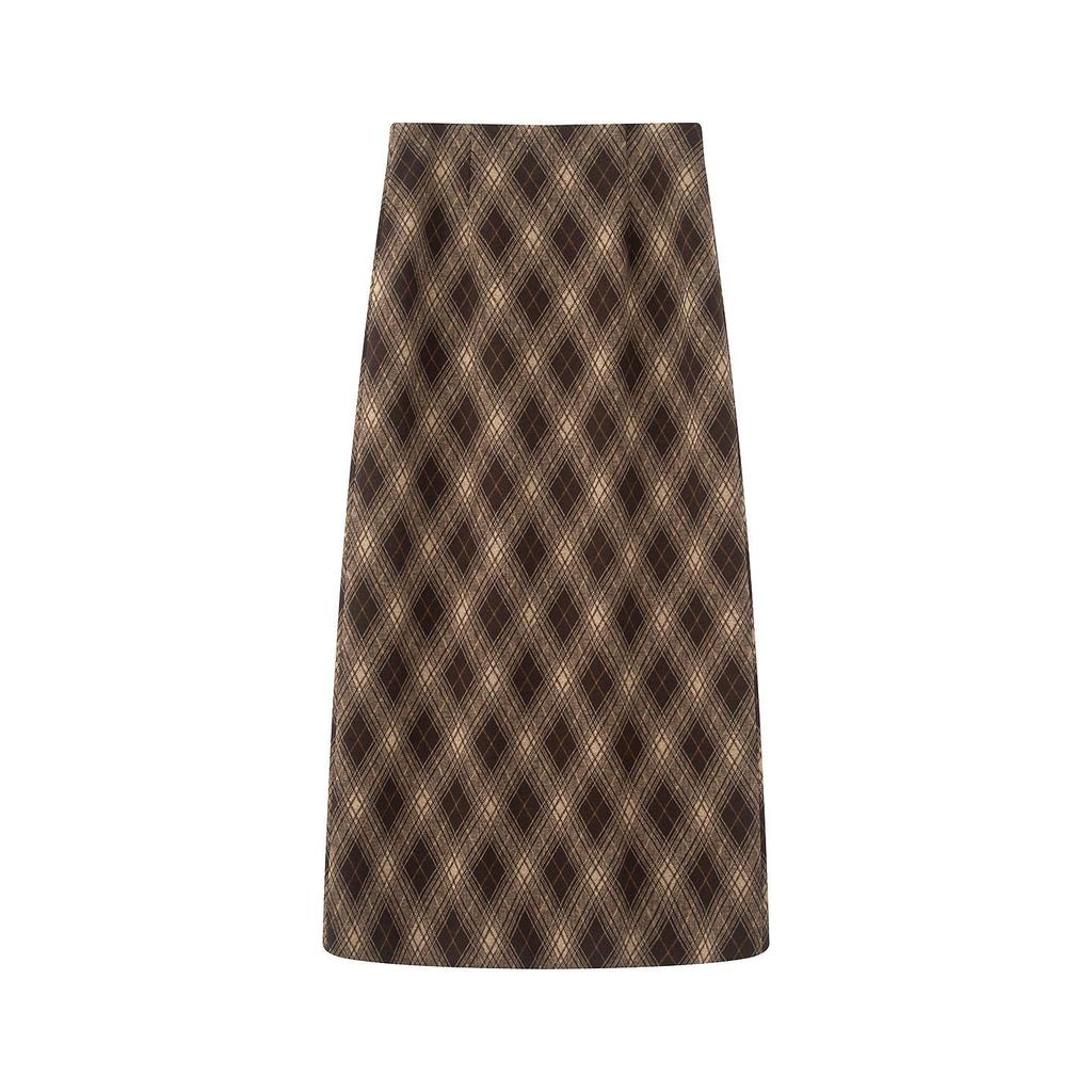 2025 Winter Plaid Woolen H-Line Skirt - Stylish & Simple Design