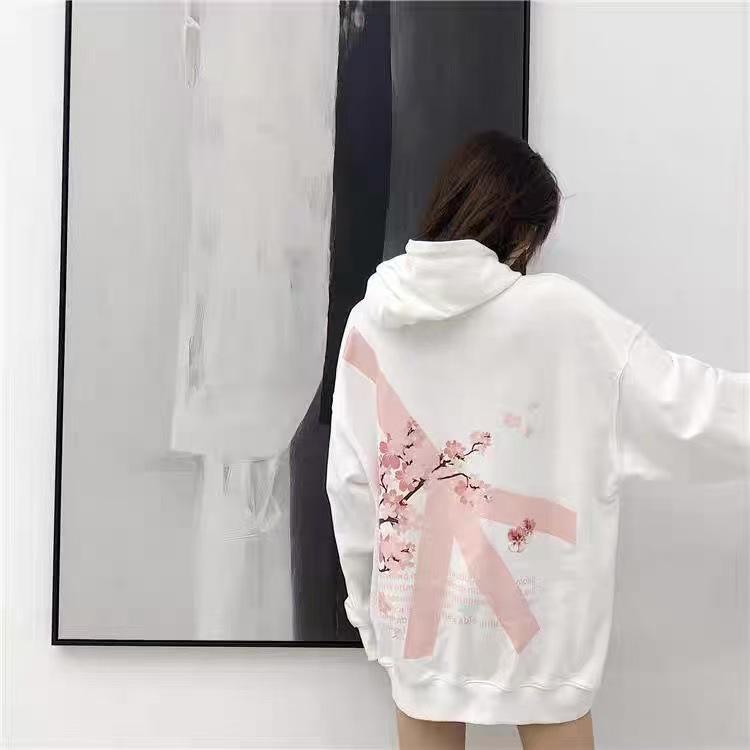 Men's Oversized Cherry Blossom Hoodie - Autumn Fashion, Heavyweight American Style, Casual High Street Outerwear