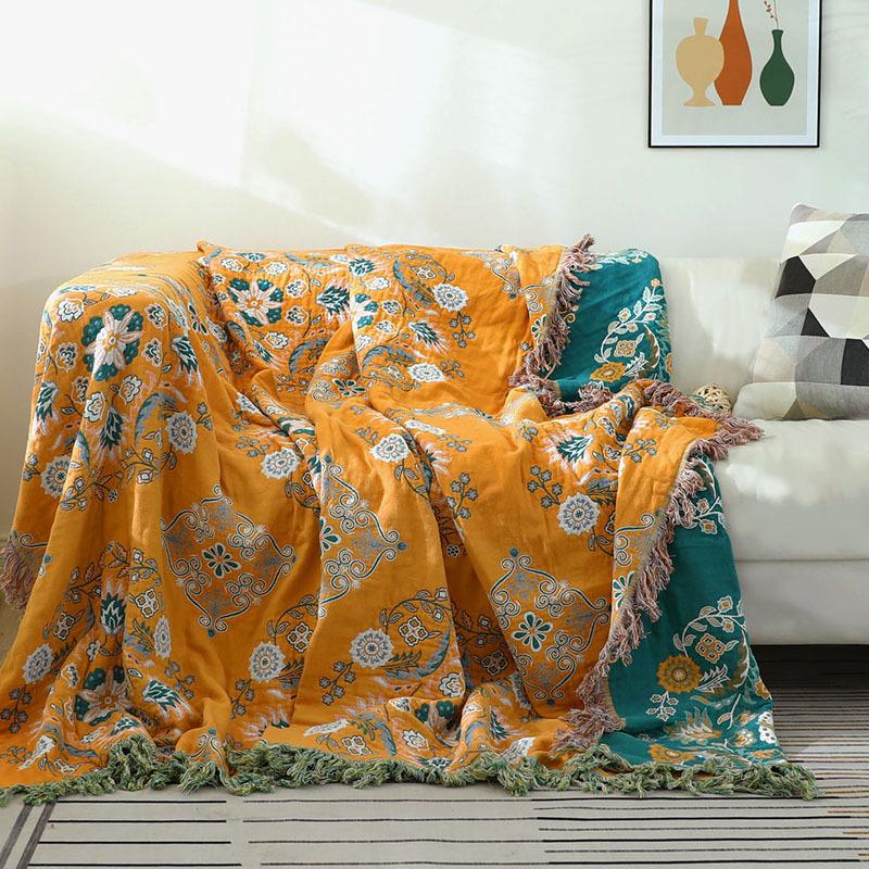 High-End Pure Cotton Sofa and Bed Cover: Summer Quilt, Nap Blanket, Multi-Functional Bed Sheet.