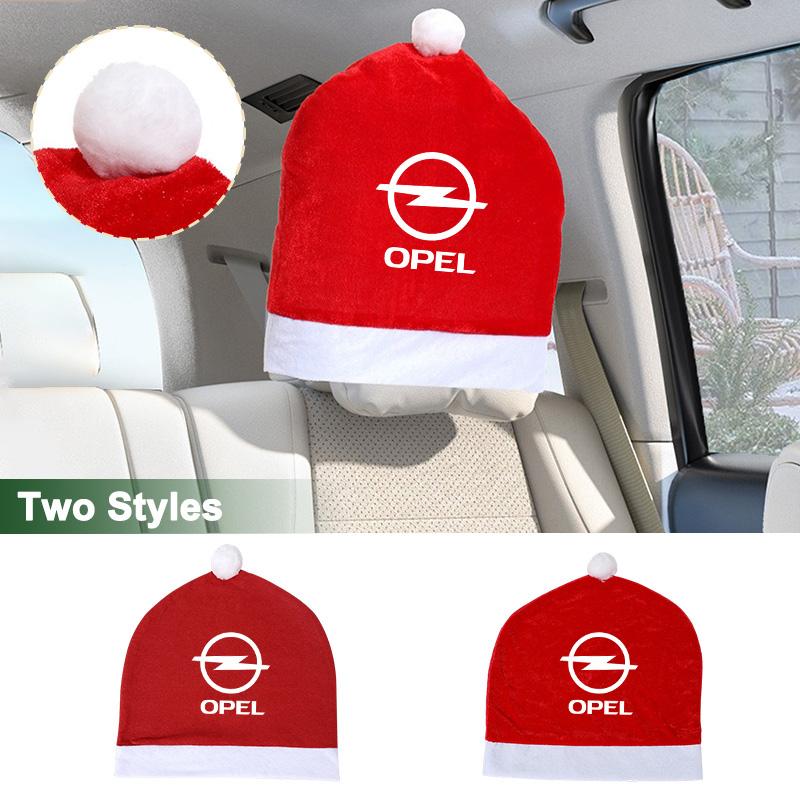 Retractable Christmas Holiday Decoration Car Logo Headrest Cover For Opel Astra Insignia Corsa Zafira Meriva Mokka Vivaro Vectra