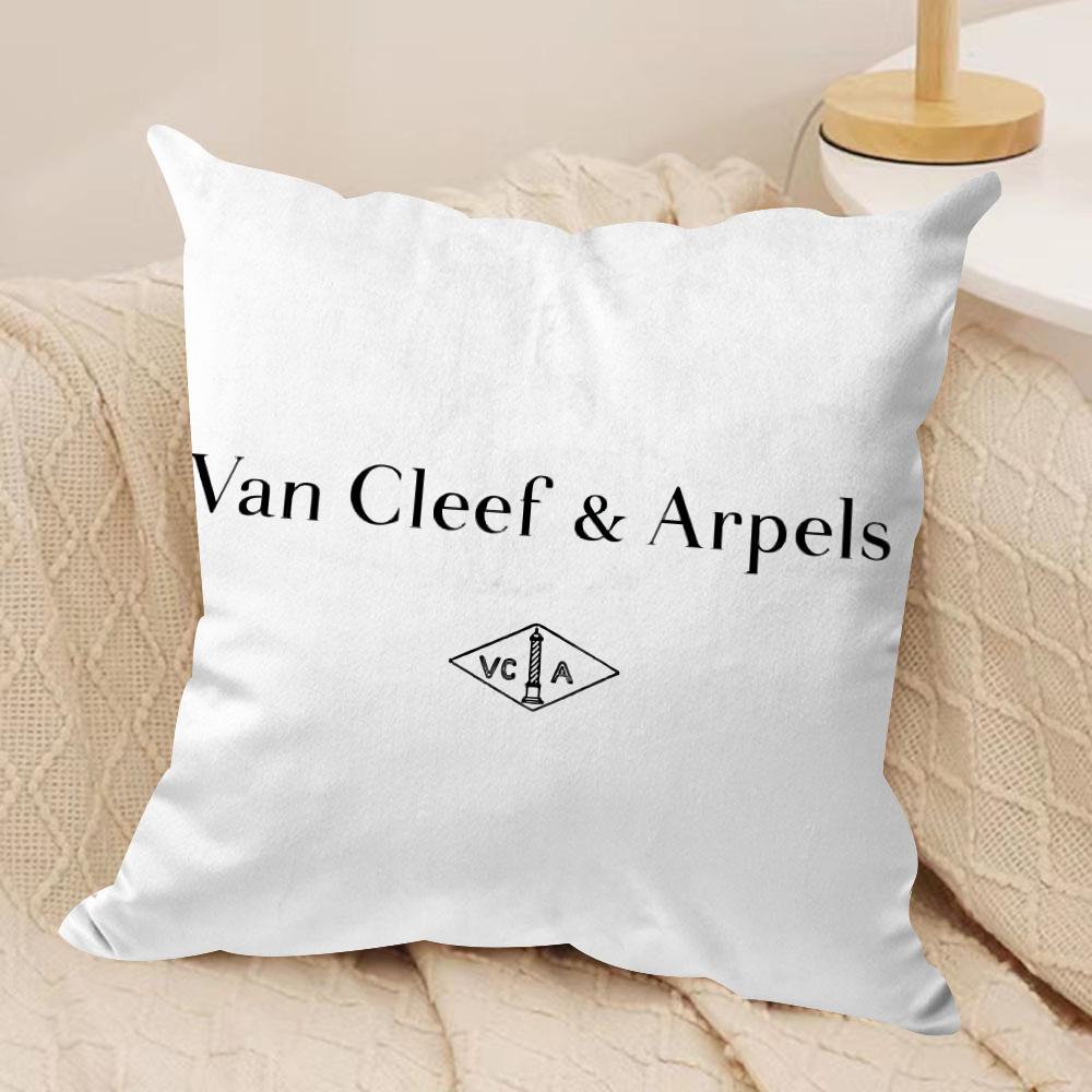 VVan CCellf Arpels Cushion Cover Short plush Doublesided Print Square Throw Pillow Covers Sofa Home Cushion Decor