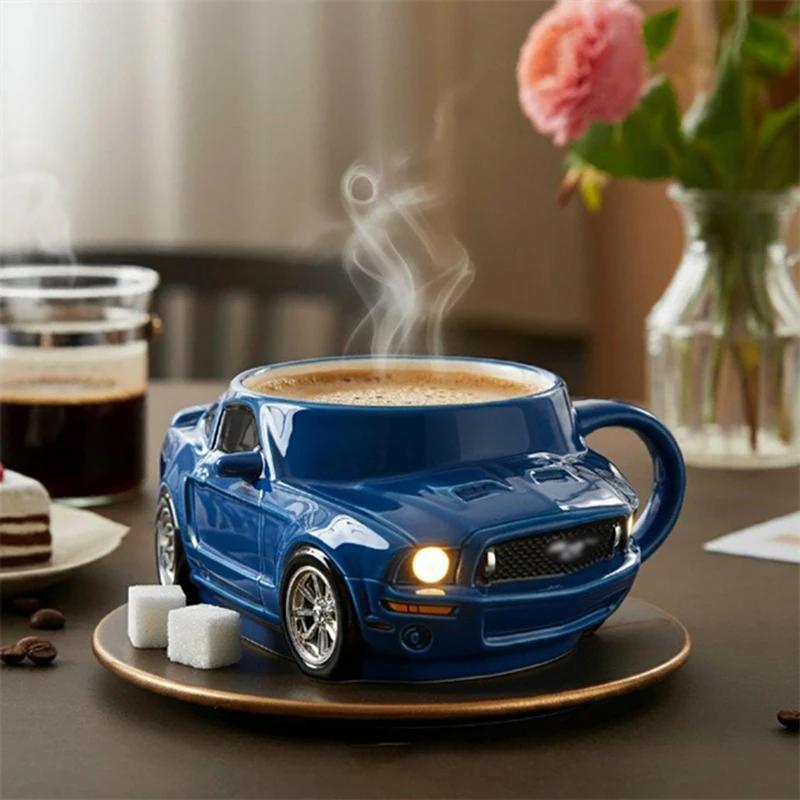 Creative Car Shaped Coffee Mug Stainless Steel Handmade Novelty Water Cup Household Office Coffee Cups Gifts for Car Enthusiasts