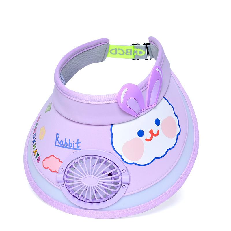 Dětské klobouky Léto s ventilátorem Klobouky proti slunci Kluci Dívky Klobouky proti slunci Kreslený Roztomilý opalovací krém Prázdné cylindry
