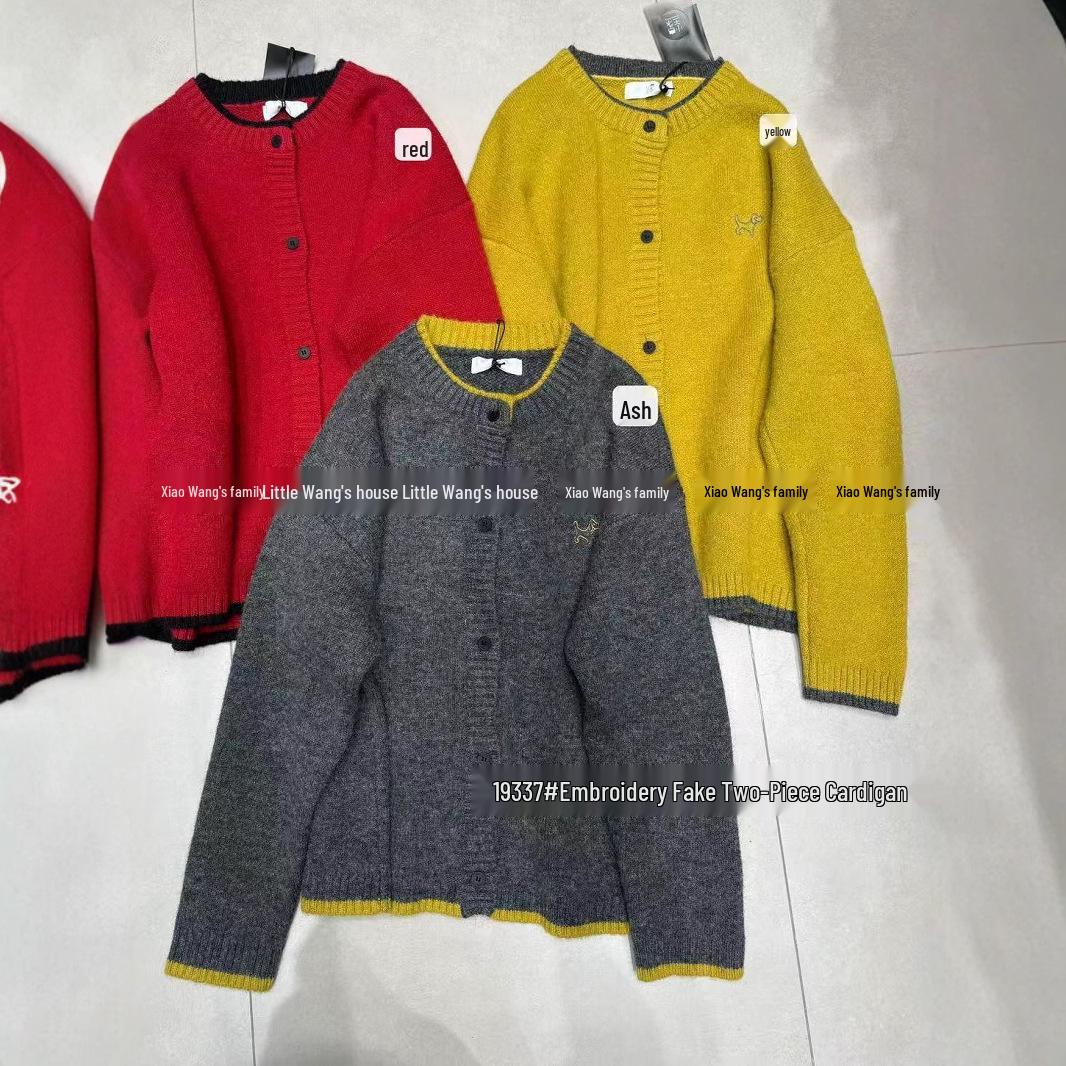 

Xiao Wang s Winter Korean Loose Plus Size Knitted Sweater Cardigan One Size