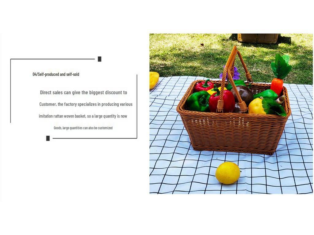 Outdoor Imitation Wicker Picnic and Shopping Basket