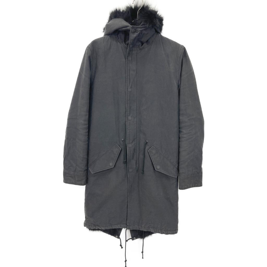 Jun Hashimoto LET039 FXF01 Black Fur-Lined Hoodie Mod Coat Coat 2 blackUsed
