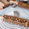 Laser Engraved Embossing Rolling Pin Christmas Style Pattern Printing Rolling Pin  Biscuit