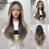 LOUIS  FEREE Lace Front Wigs Ombre Brown Highlight Blonde Long Natural Wavy Wig for Women Party Daily Cosplay Heat Resistant