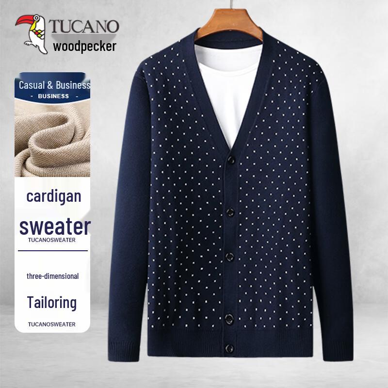 TUCANO Men s V-Neck Polka Dot Cardigan Sweater 2XL 5560₽