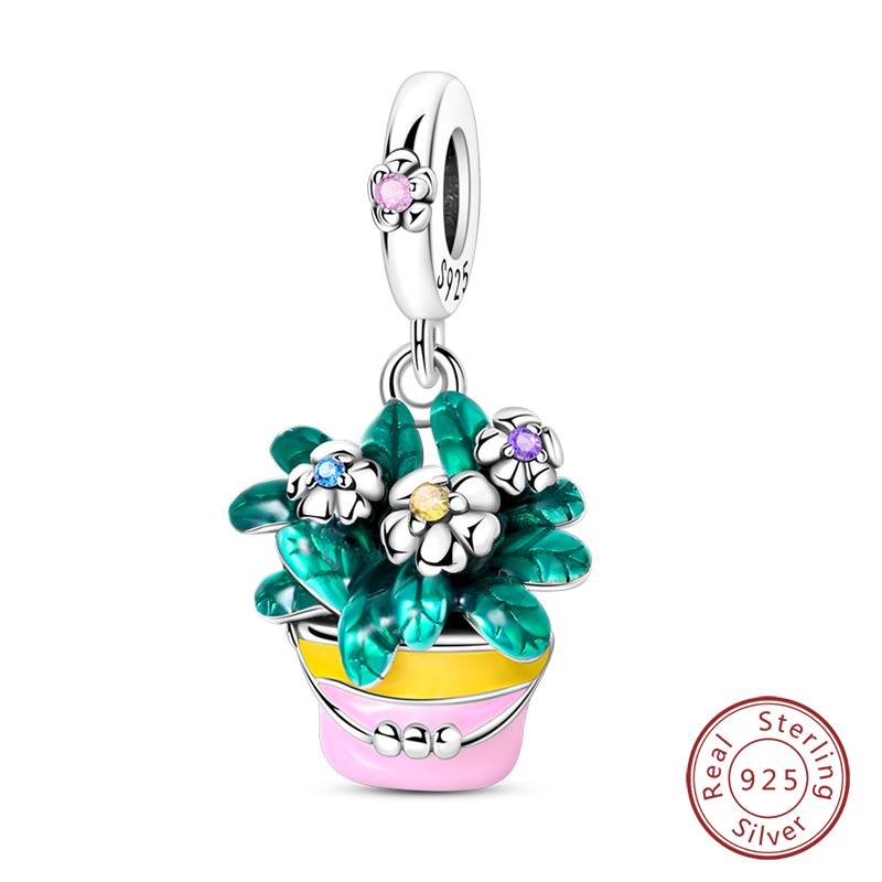 Fit Qikaola Original Bracelet Copper Flower Bird Series Charms Beads For Women Fashion Diy Jewelry Gifts Making