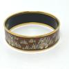 HERMES Emilel GM tiger bracelet Bangle Cloisonne Brown/Gold