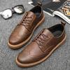 2024 Autumn New Men's Casual Leather Shoes Fashion Breathable Business Dress Shoes Low Cut Anti Slip Casual Work Shoes