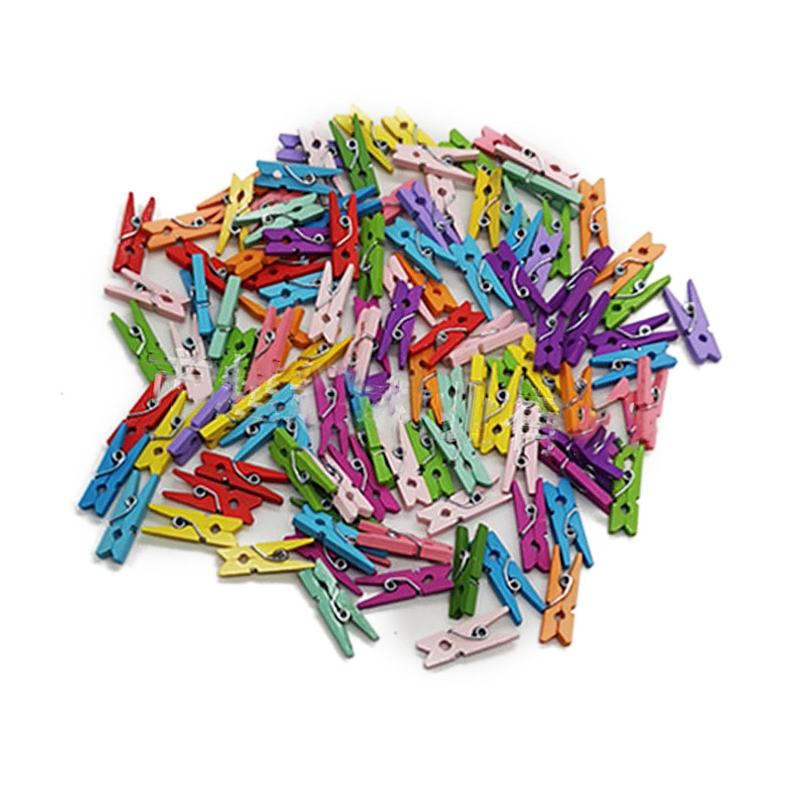 

200 шт. Ассорти цветов Домашняя деревянная прищепка Практичная цветная деревянная прищепка для фото Офисный зажим для заметок