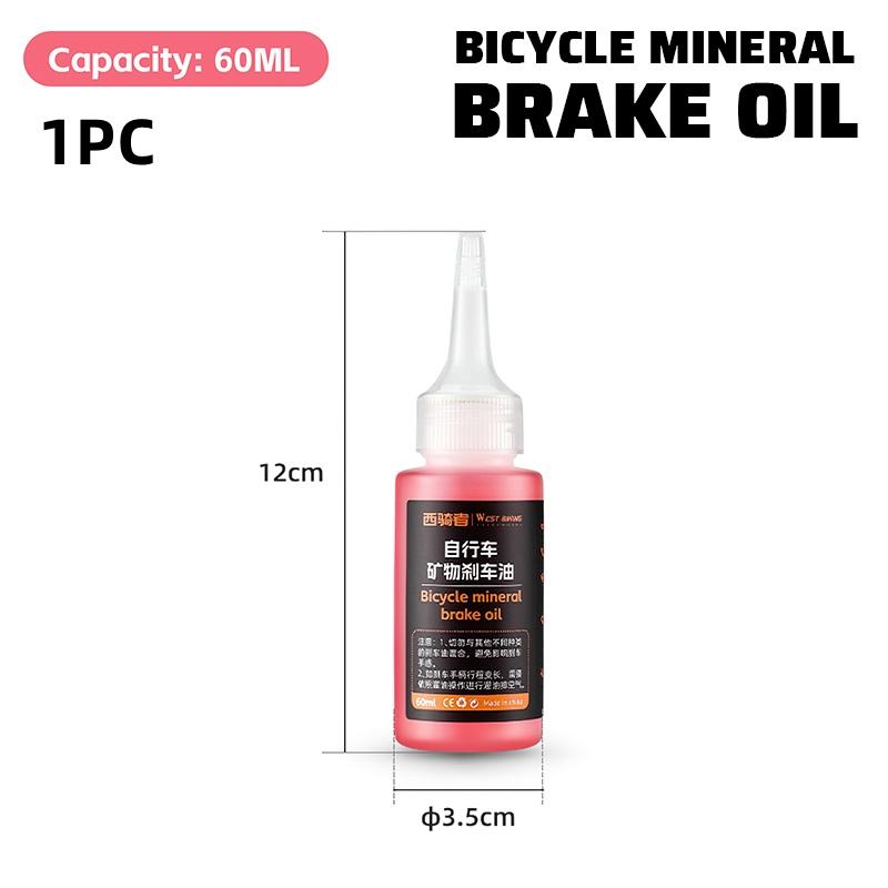 WEST BIKING Bike Brake Mineral Oil 60ml/2oz Ideal for Shimano and Tektro Hydraulic Brake Systems Mountain Bike Accessories 1PC-60ML