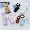 New PVC Lipstick Bags Various Colors Heart-Shaped Mirror Lip Makeups Bag Mini Size Keychain Lipstick Pouch Travel Use