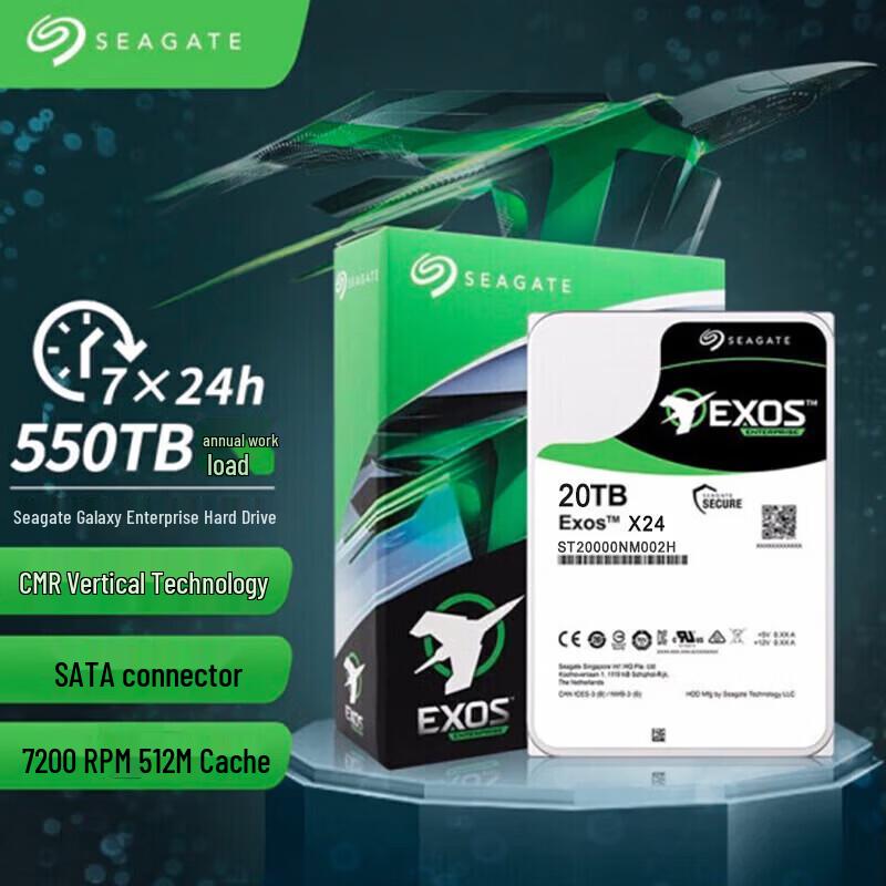 Seagate 20TB 7200 RPM 256MB Cache Enterprise SATA Hard Drive