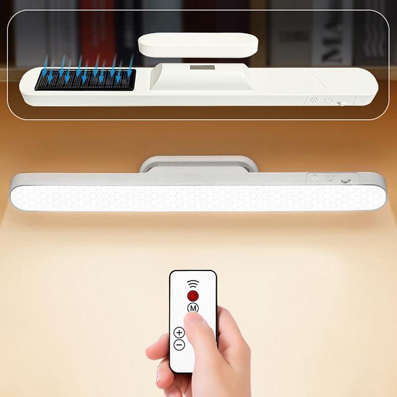 Candeeiro de Mesa LED Magnético Luz Noturna Recarregável USB Lâmpada de Mesa Remota Proteção para os Olhos Luz de Leitura (Carregamento Solar Opcional)