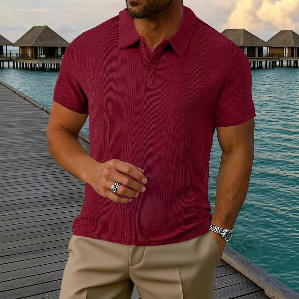 Summer New European and American Men's Short Sleeved Polo Shirt with a Collared T-shirt Top That Is Versatile