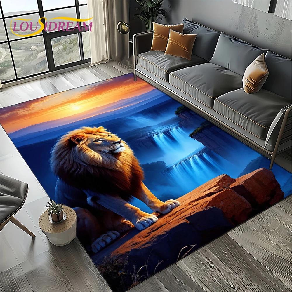 27 Style New Fierce Tiger Lion Leopard Beast Animal Wildlife Cartoon Carpet Rug for Living Room Bedroom Sofa,Non-slip Floor Mat