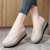 Ladies Platform Loafers Casual Elegant Black Leather Women Thick Sole Shake Shoe Plus Size