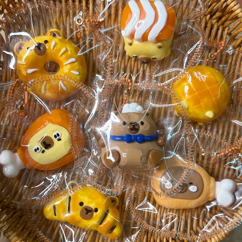 Festive Capybara Squishy, Silicone Slow Rebound Keychain, Cream Mud Feel for Holiday Stress Relief