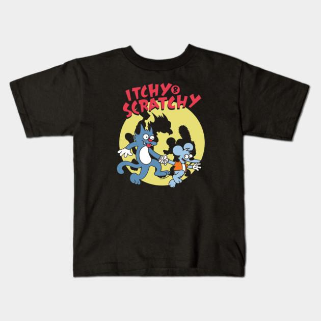 Boys Girls Soft Cotton Graphic Tees Itchy And Scratchy Best Friends Forever Breathable Daily School Wear Kids T-Shirts