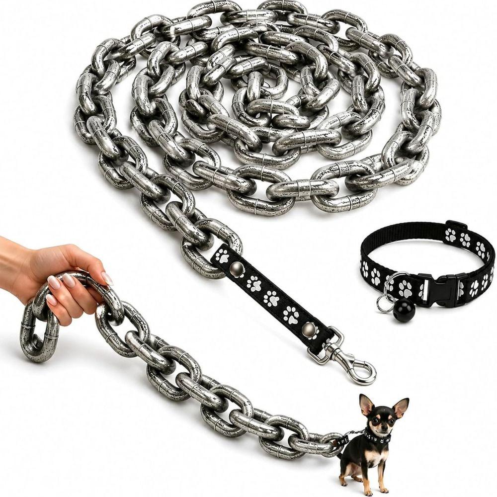 Lightweight Fake Chain Leash Funny Photo Prop Leash Novelty Dog Leash Prop Puppy Walking