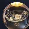 Kristallkugel Nacht Glaskugel mit Holzsockel Tischlampe Nachtlampe (7,5 cm, Universum C Ball) (Galaxy Kristallkugel)