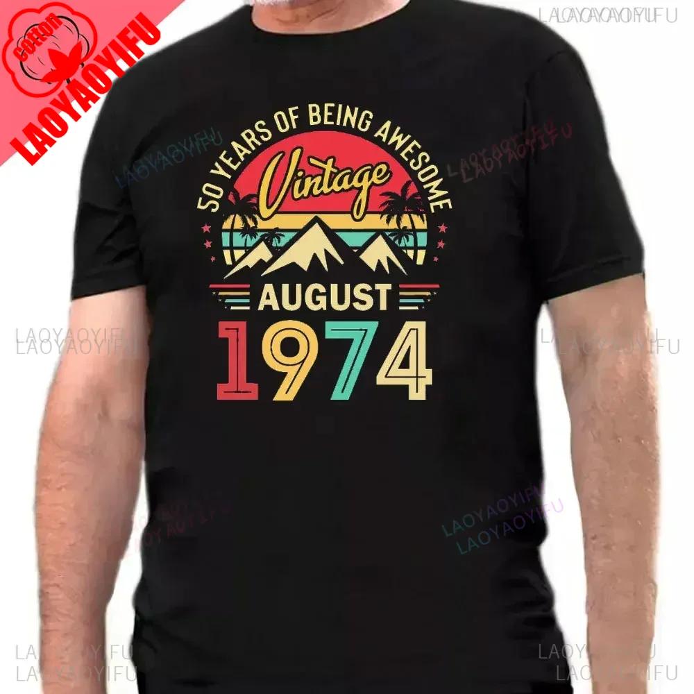 Made In 1974 Limited Edition Print Birthday Gift Tshirt Mens Cotton Tees 51 Years Old Short Sleeve Tshirt Gift Creative Tops