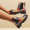Autumn and winter new printed Martin boots large size wind casual fashion one-pedal women's boots