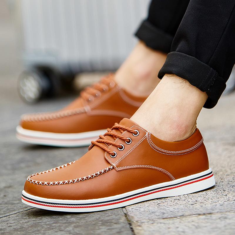 Leather Shoes Casual Sneakers Men Shoes Driving Comfortable Split Leather Shoes Tooling Shoes