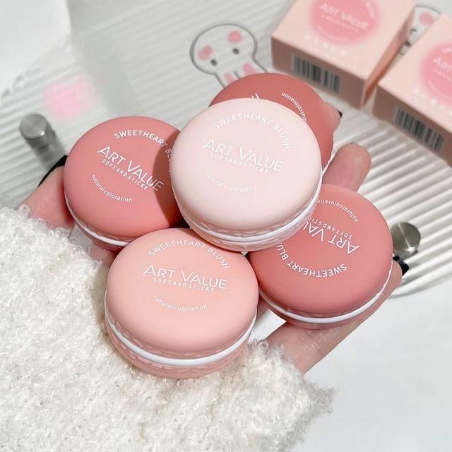 Art Value - Sweetheart Matte Blush - 5 Colors 01 White Peach Pink - 5.5g