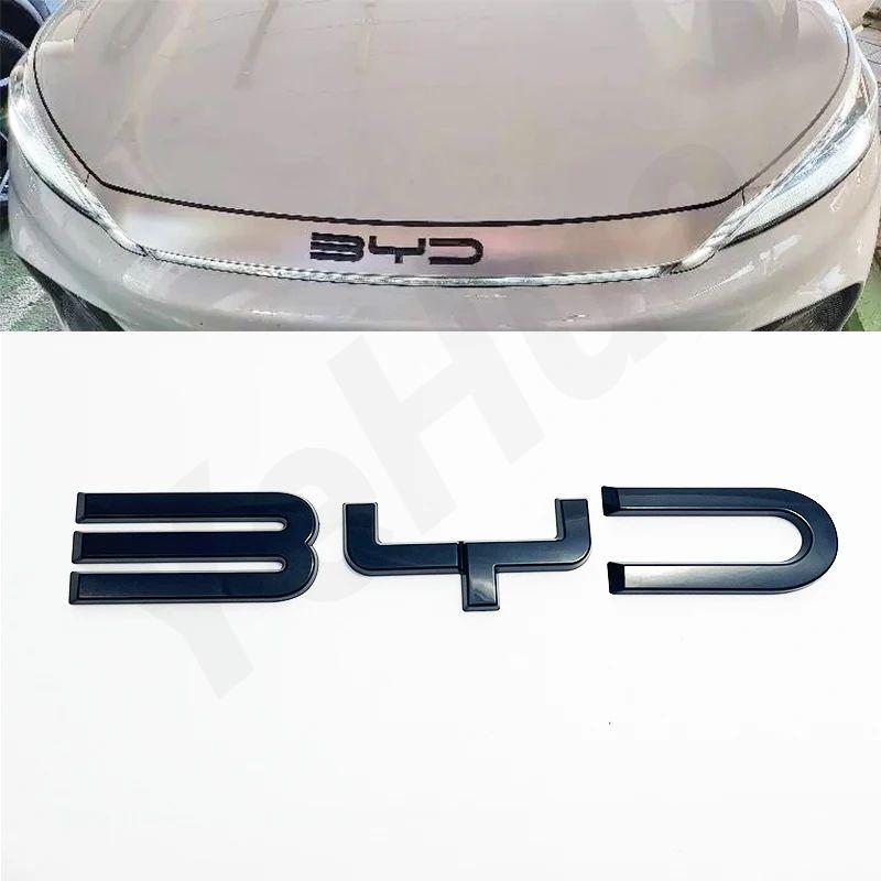 For BYD ATTO3 YUAN PLUS 21-22 3D ABS Sticker Car Front Emblem Badge Decals  Black Badge Logo Emblem Cover Car-Styling