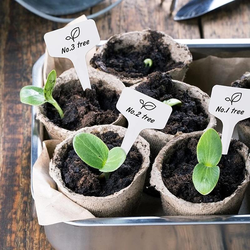 50/100Pcs Plant Labels Garden Plant Tags Set Plastic Plant Markers T-Type Seed Markers Plant Label for Potted Plant Flower Seed