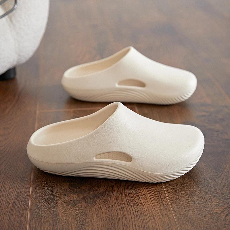 Men's Slippers Summer New Baotou Cave Slippers Outdoor Thick Soled Non Slip Sandals Lightweight Beach Casual Slippers