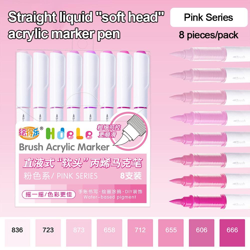 Quick-Drying Acrylic Marker Pen Softhead Art Watercolor Pen Straight Liquid Marker  Calligraphy