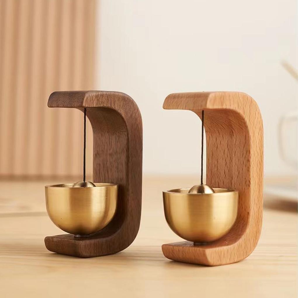 Wireless Jingle Bell Entrance Door Bell Pendant Wireless Doorbell Solid Wooden Doorbell Magnetic Brass Wind Chimes Home Decor