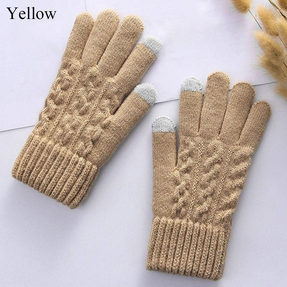 Windproof Cycling Driving Gloves Touch Screen All Finger Gloves Daily Short Mittens Winter