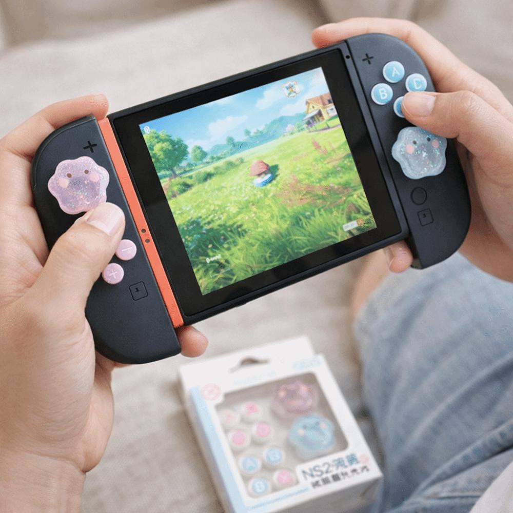 A Set Silicone Silicone Thumb Grips for Nintendo Switch NS1 NS2 Gaming Accessories