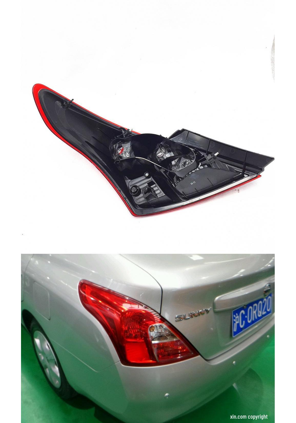 Compatible with 11-17 Sunny Taillight: Rear Taillight Half Assembly, Rear Headlight Housing, Lamp Shell Lens. Premium, Right Passenger Side
