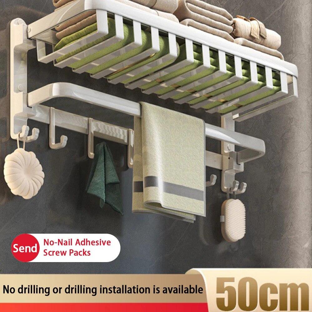 

WY008-5 Белый Складной 24-дюймовый Сетчатая корзина Настенный Держатель для полотенец с перекладиной Полка Подвижные крючки Защита от ржавчины Хранение полотенец