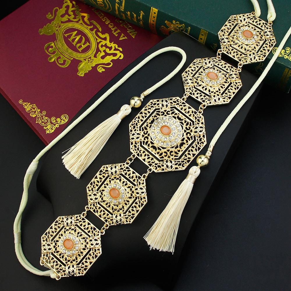 Eleganter Seilgürtel für Damen, quadratisch, hohl, Taillenkettengürtel, Braut, Hochzeit, Schmuck, Handquasten, Seilkette