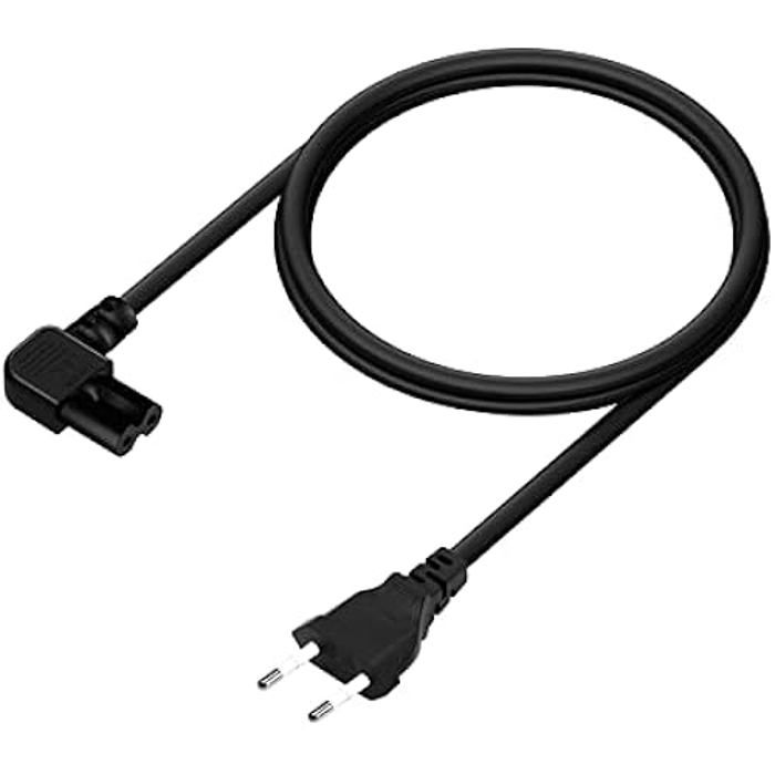 AISENS Câble d'alimentation coudé forme 8 - CEE7/16/M-C7/H - 1,8 m - Couleur noire