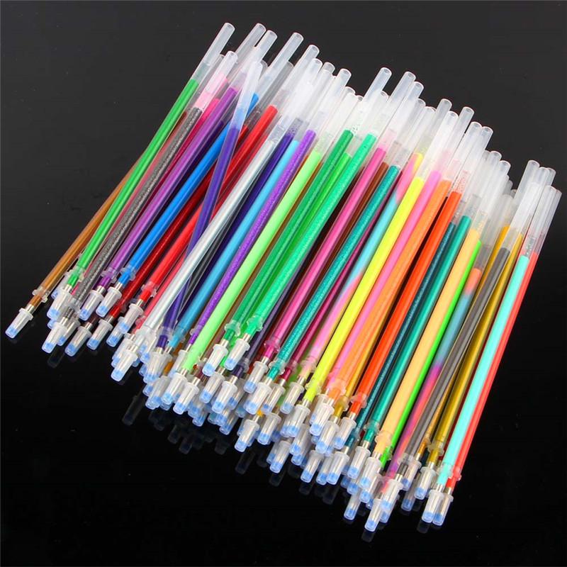 24 Colors Colorful Gel Pen Refills Multicolor Glitter Pen Ink Refills for Scrapbooking Drawing