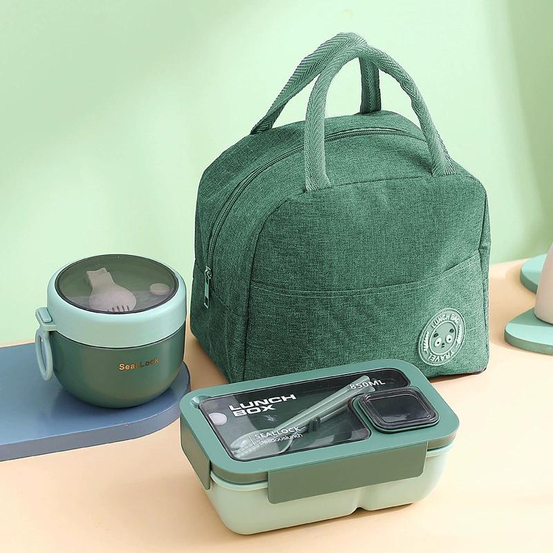 Compact Insulated Lunch Bag & Microwaveable Bento Box for Students & Office Workers