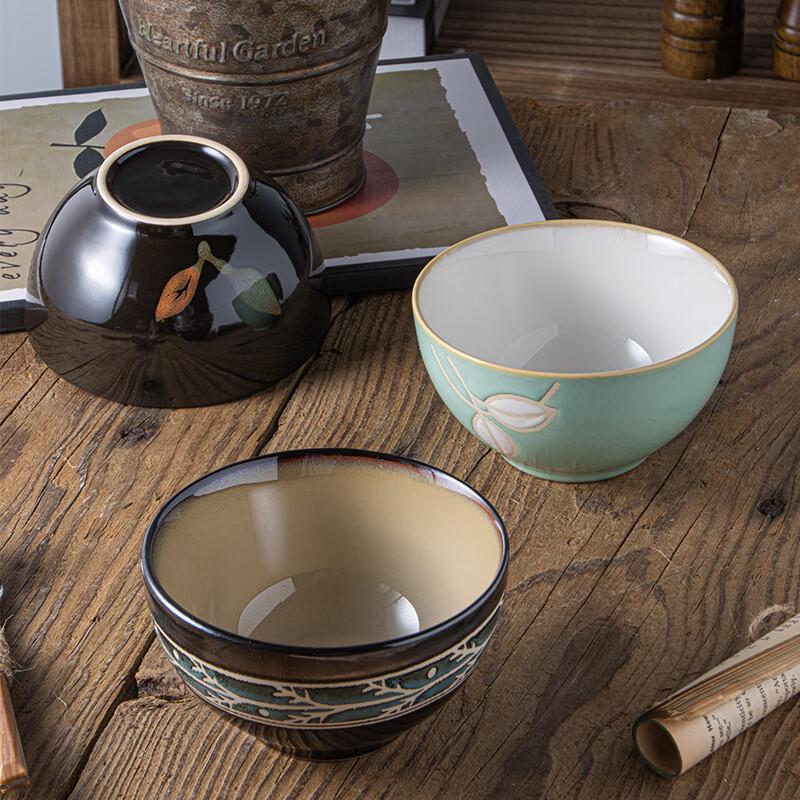 Japoński Styl Ceramiczny Zestaw Miseczek na Ryż i Deser z Glazurą Piecową