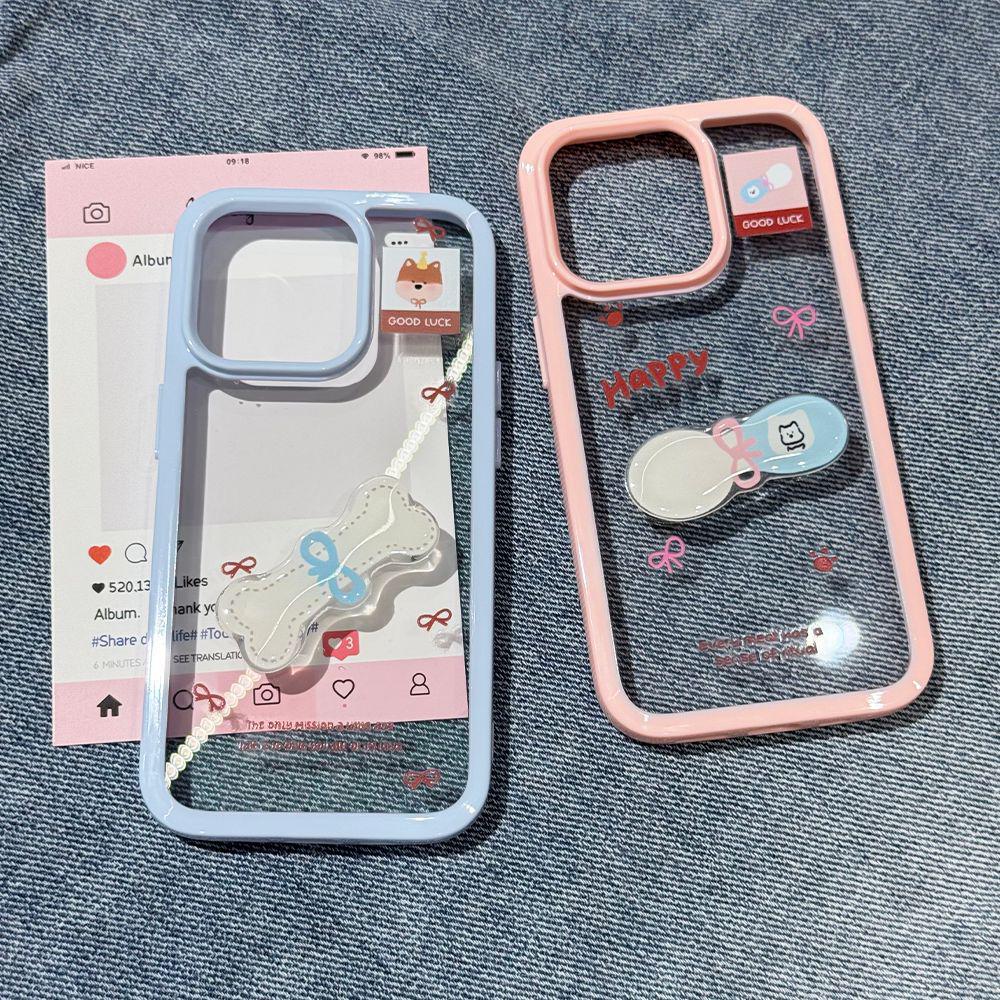 Ins Style Transparent Drop-Proof Case for Apple 17 ProMax, iPhone 16, 15, 14 - Korean Design