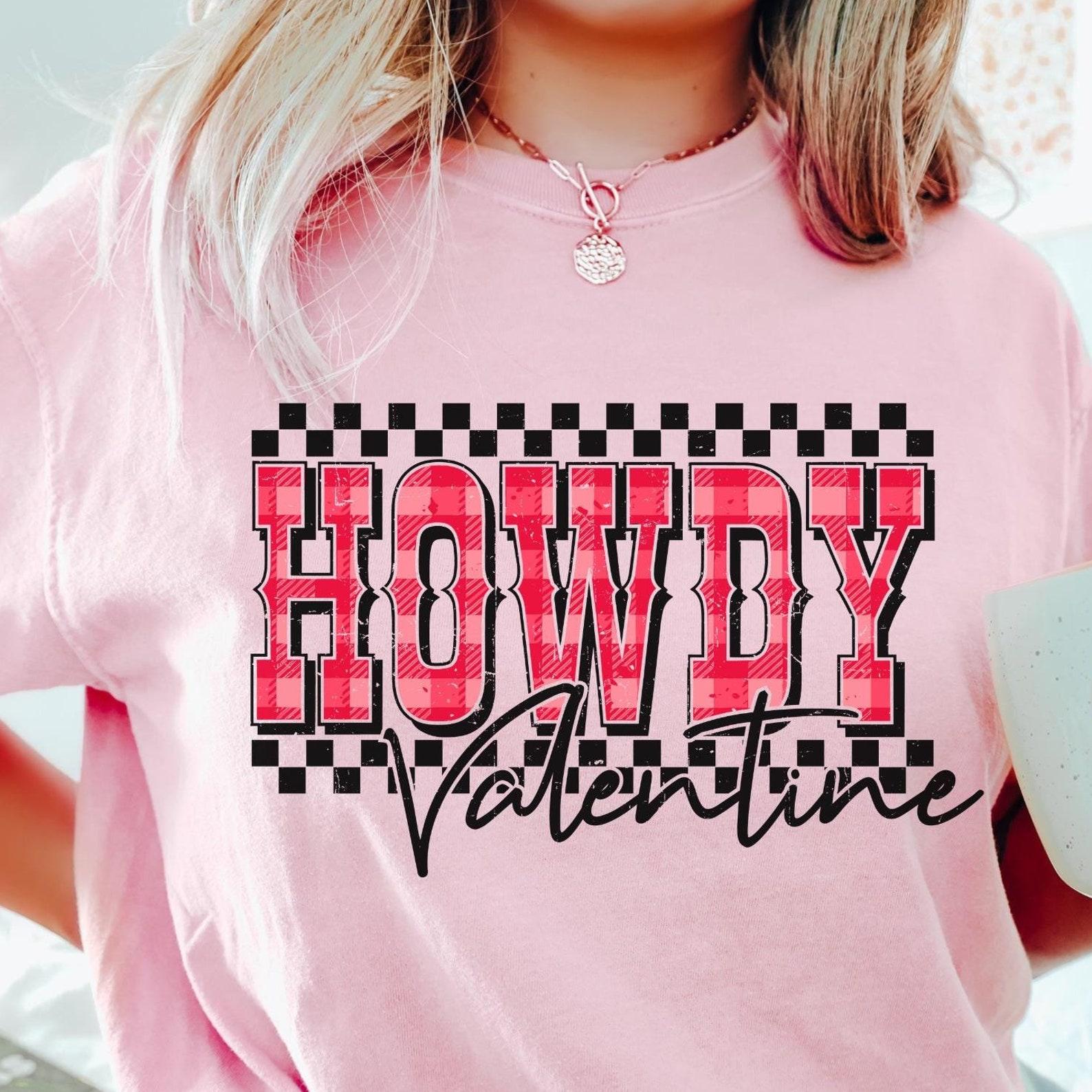 Western Valentine s Day Comfort Colors® T-Shirt, Retro Howdy Valentine Shirt, Trendy Western Valentine s Day Shirt, Cute Valentine s Shirt S